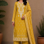 Mustard Bloom – Golden Mustard Embroidered Chunri Collection