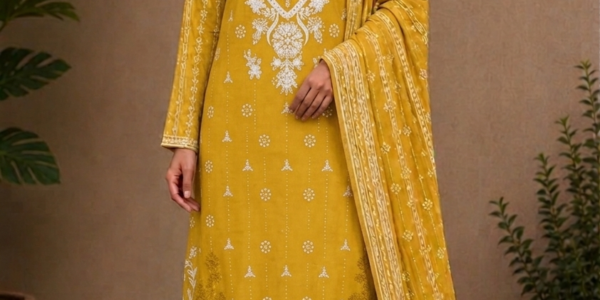 Mustard Bloom – Golden Mustard Embroidered Chunri Collection