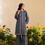 Cadet Blue Printed Ready-to-Wear 2-Piece Co-Ord Set
