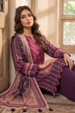 Red Wine 3 Piece Unstitched Premium Printed Lawn - Image 2