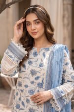 Antique White 3 Piece Unstitched Premium Printed Lawn - Image 3