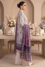 Antique White 3 Piece Unstitched Premium Printed Lawn - Image 4