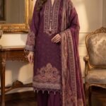 Maroon Embroidered Premium Lawn 3-Piece Unstitched Suit