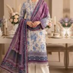 Antique White 3 Piece Unstitched Premium Printed Lawn