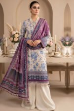 Antique White 3 Piece Unstitched Premium Printed Lawn