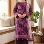 Black 3 Piece Unstitched Premium Printed Lawn