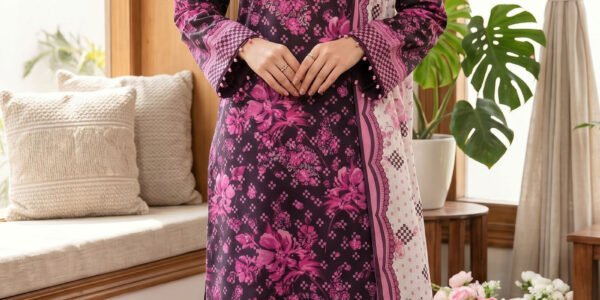 Black 3 Piece Unstitched Premium Printed Lawn