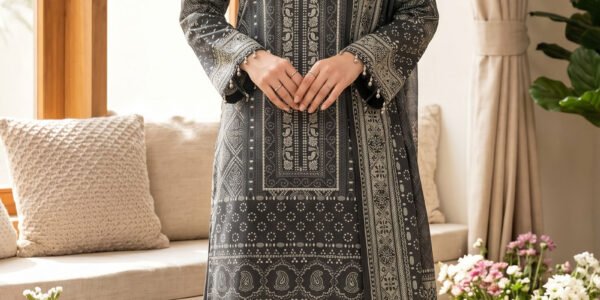 Black 3 Piece Unstitched Premium Printed Lawn