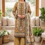 Mustard 3 Piece Unstitched Premium Printed Lawn