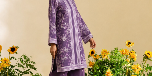 Printed Ready-to-Wear 2-Piece Suit – Purple Floral